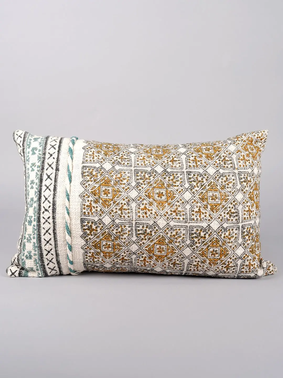 Bliss - Block Printed Lumbar Cushion Cover 1
