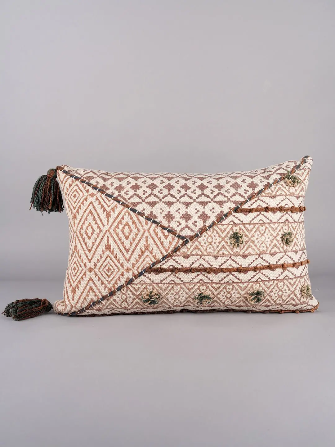 Trigon - Block Printed Lumbar Cushion Cover 1