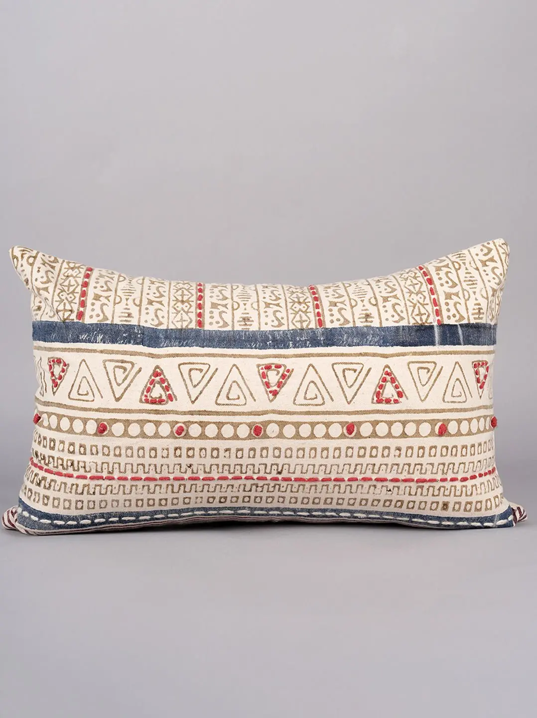 Abstract Comfort - Block Printed Lumbar Cushion Cover 1