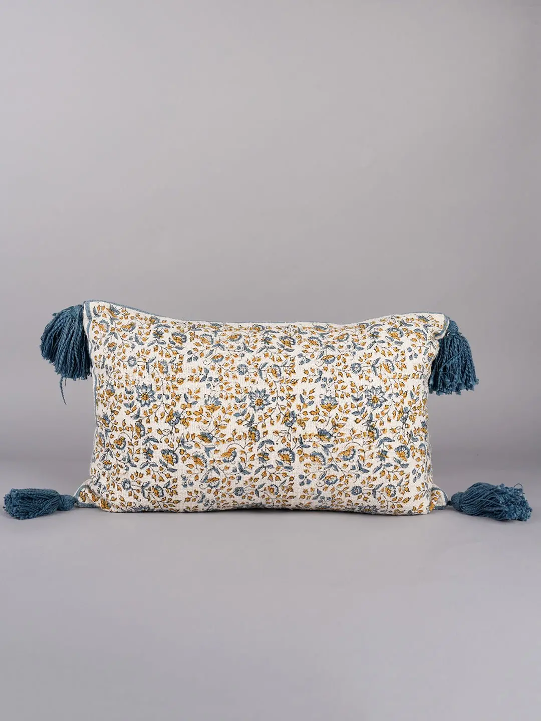 Garden Of Joy - Block Printed Lumbar Cushion Cover 1