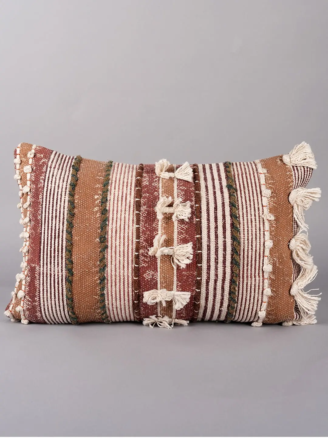 Artistic Taseel & Line Oasis - Block Printed Lumbar Cushion Cover 1