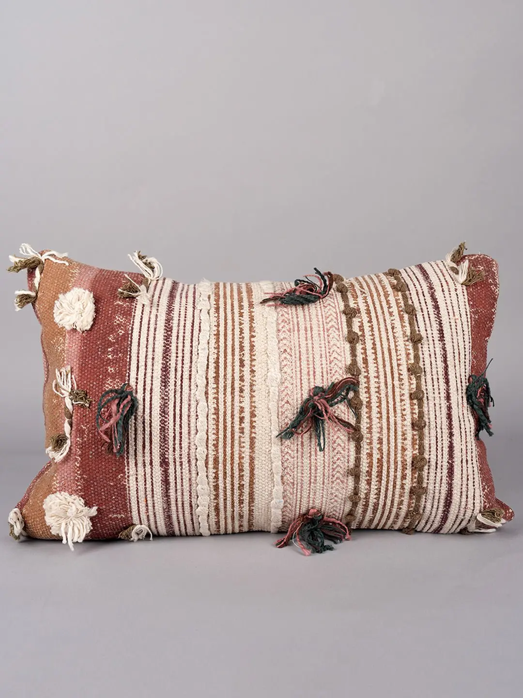 Tranquil - Block Printed Lumbar Cushion Cover 1