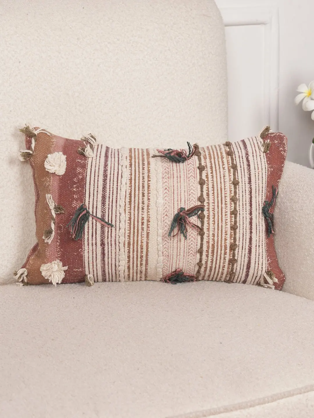 Tranquil - Block Printed Lumbar Cushion Cover 4