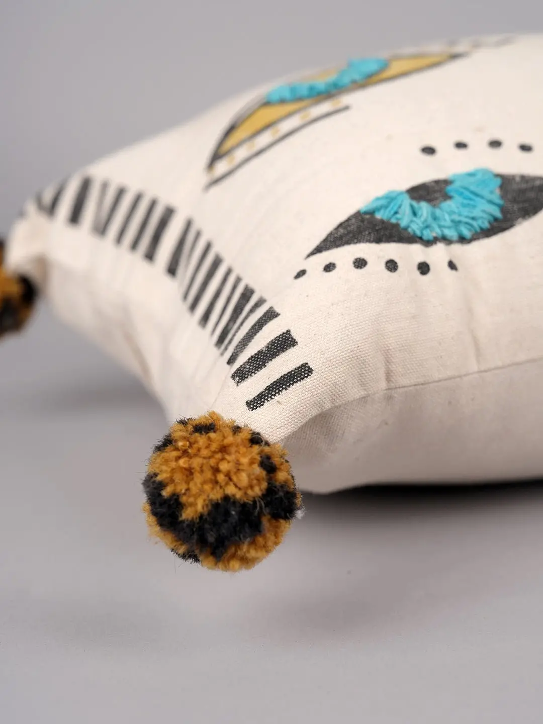 Eye Of Sunshine - Block Printed Lumbar Cushion Cover 2