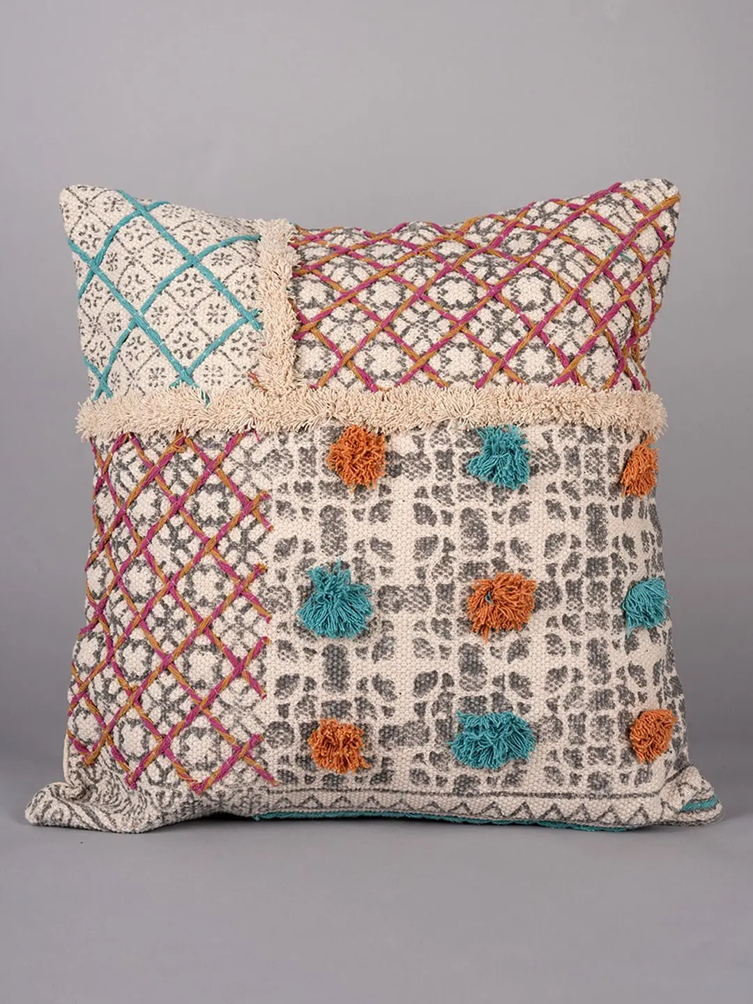 Block Printed - Square Cushion Cover 1