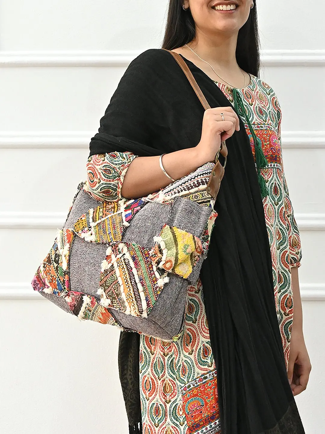 Winked - Vintage Fabric Patchwork Hand  Bag 1