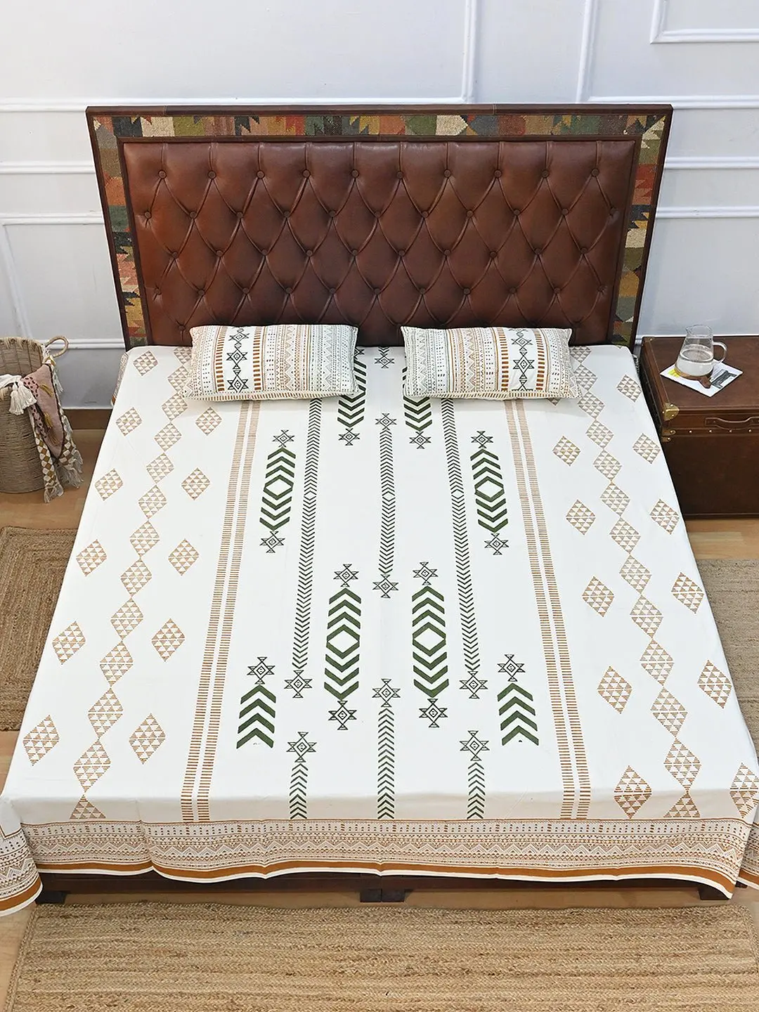 Erosebridal Cotton Printed Double Bedsheet With Pillow 3