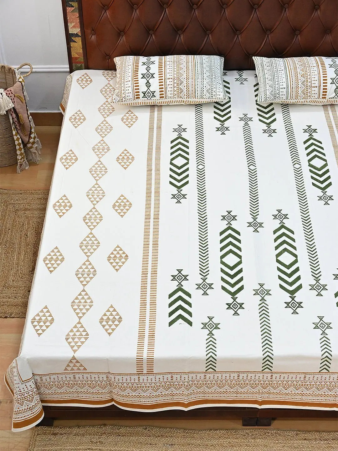 Erosebridal Cotton Printed Double Bedsheet With Pillow 1