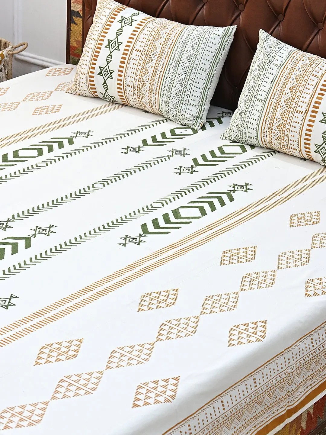 Erosebridal Cotton Printed Double Bedsheet With Pillow 2