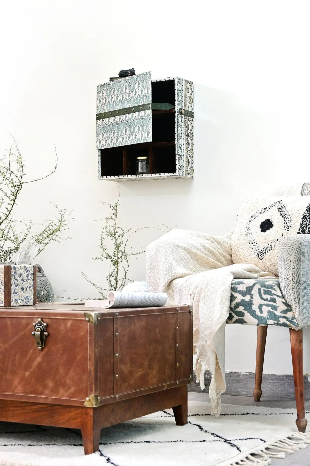 Aqua -  Cotton Printed Wall Cabinet 1