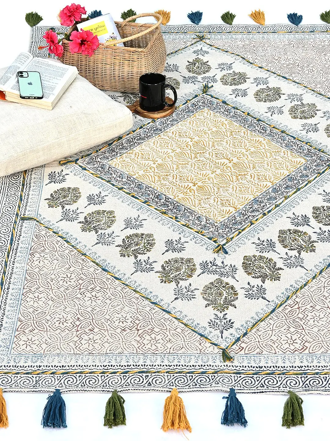 Jendueki - Block Printed Rug 2