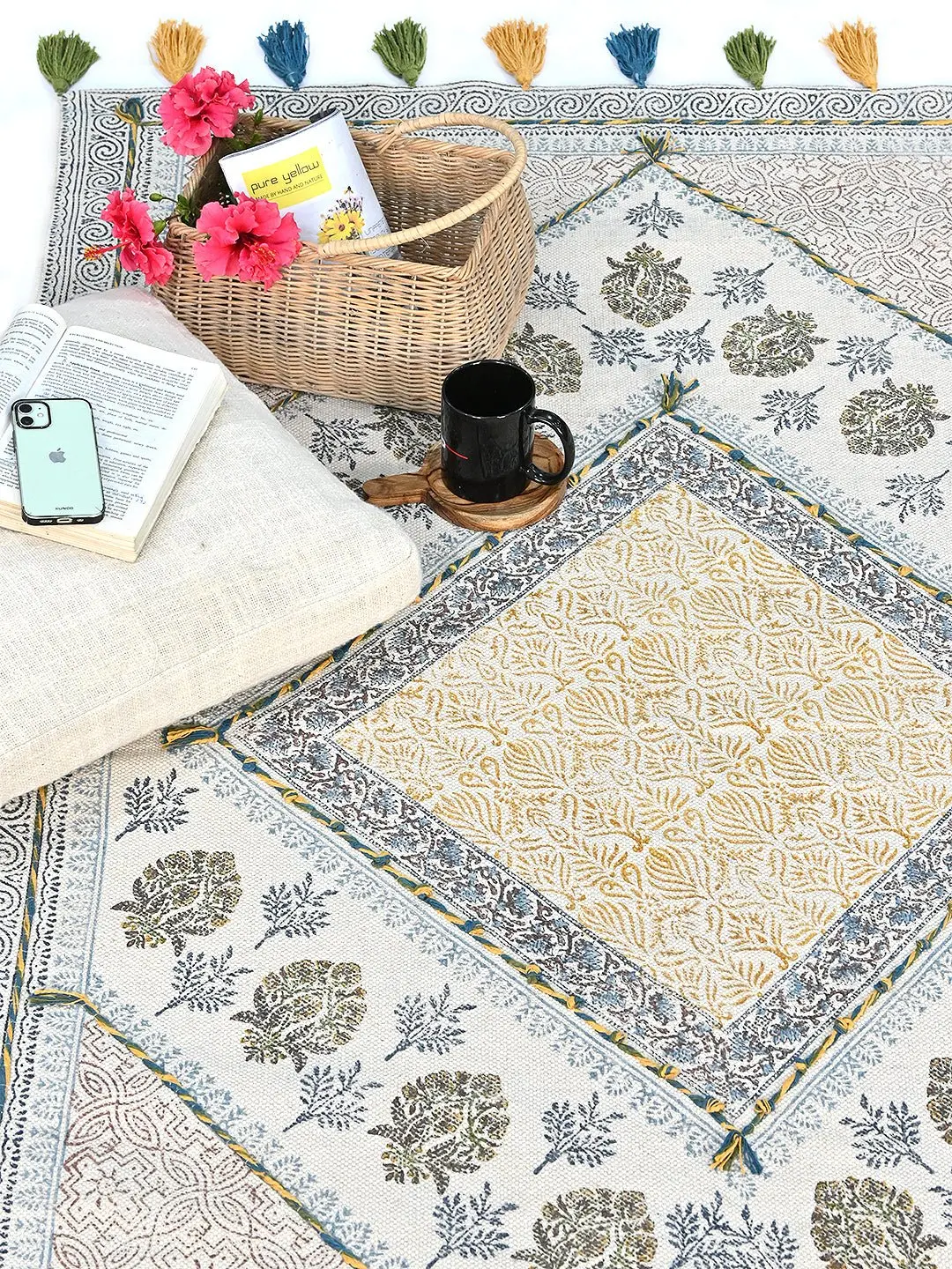 Jendueki - Block Printed Rug 4