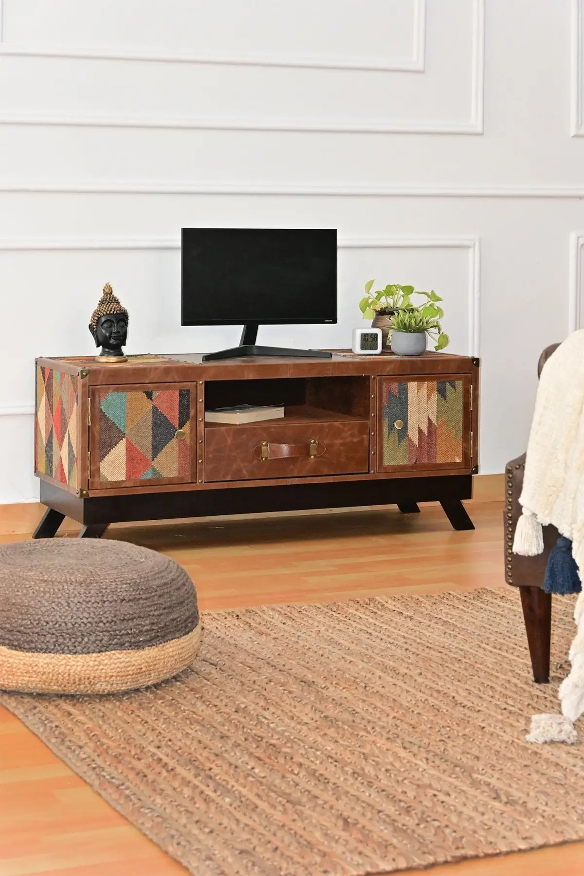 Maeve Tv Unit -  Kilim And Leather 1