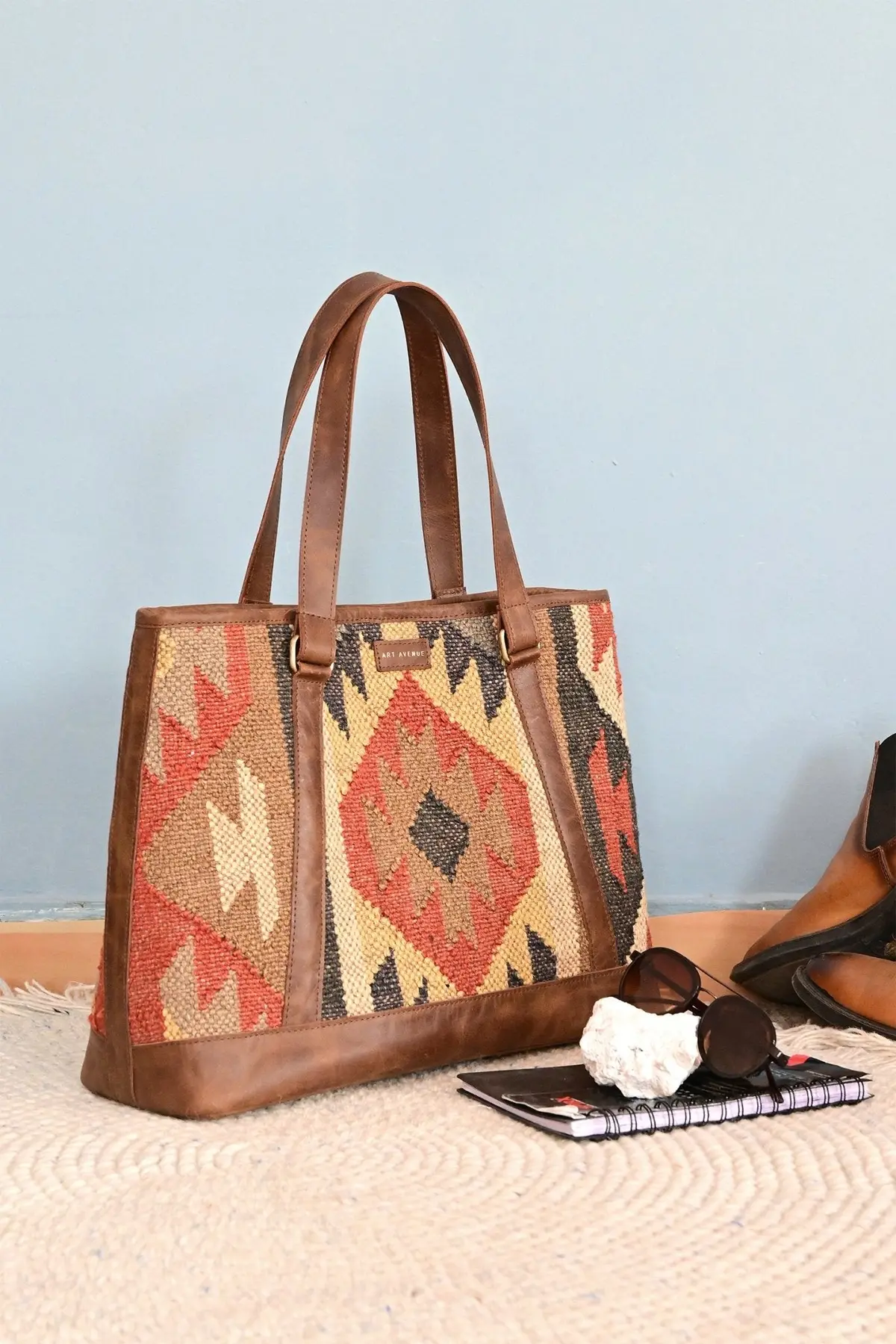 Nymph - Leather And Kilim Bag 1