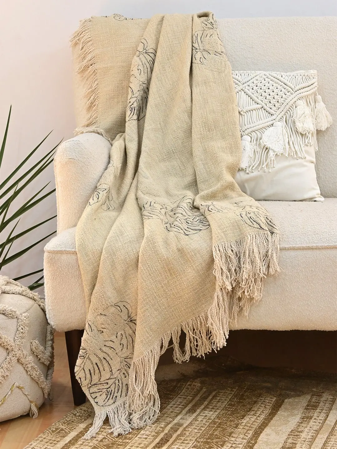 Monstera Leaf - Printed Throw 2