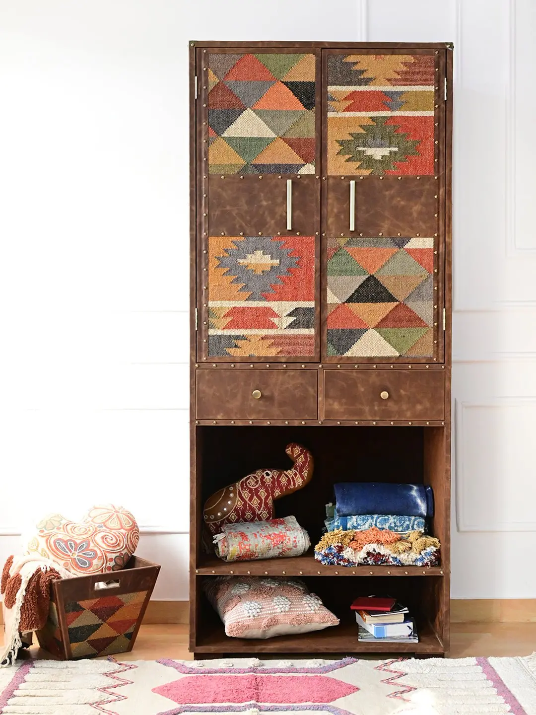 Tarini - Leather And Kilim Wardrobe 1