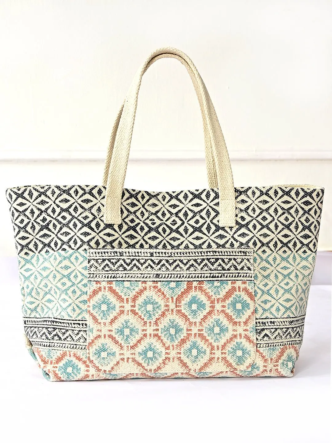Cassia - Hand Block Cotton Printed Tote Bag 1