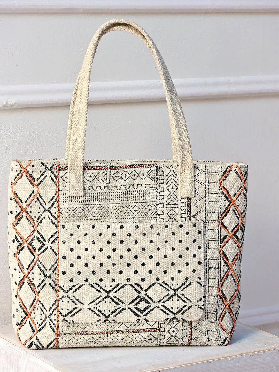 Aster - Hand Block Cotton Printed Tote Bag 1
