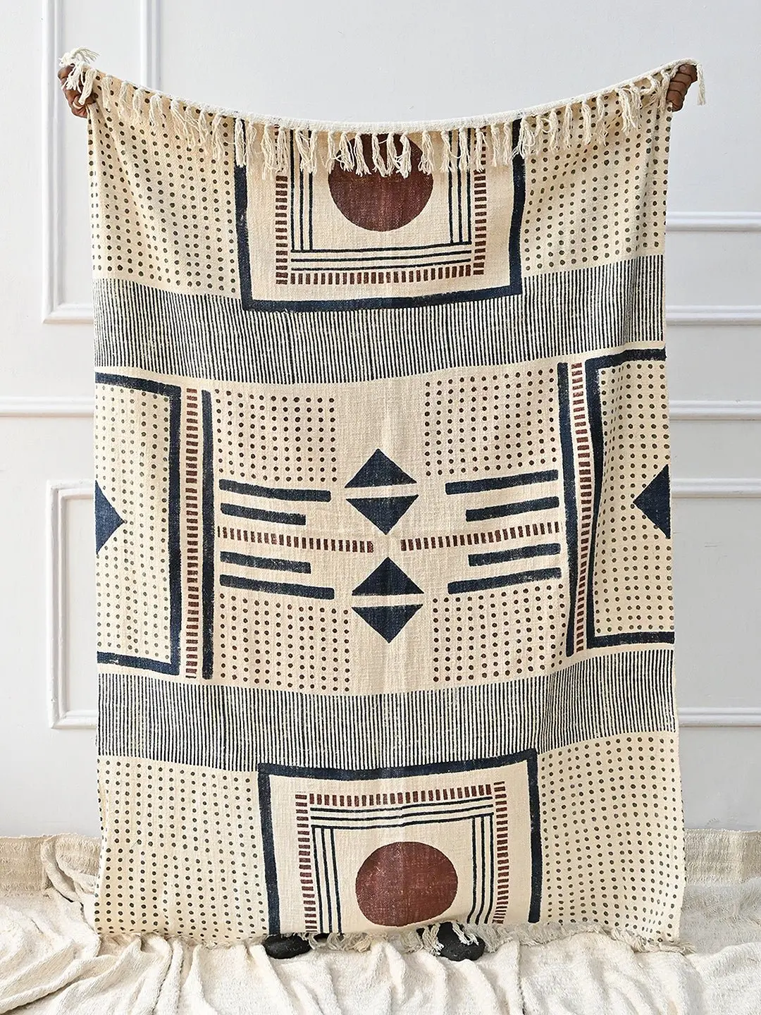 Blood Moon - Block Printed Throw 1