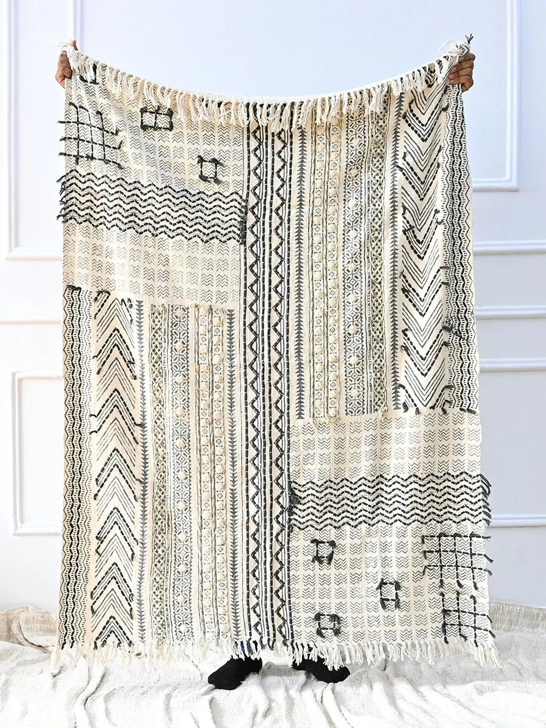 Patch Chevron - Block Printed Throw 1