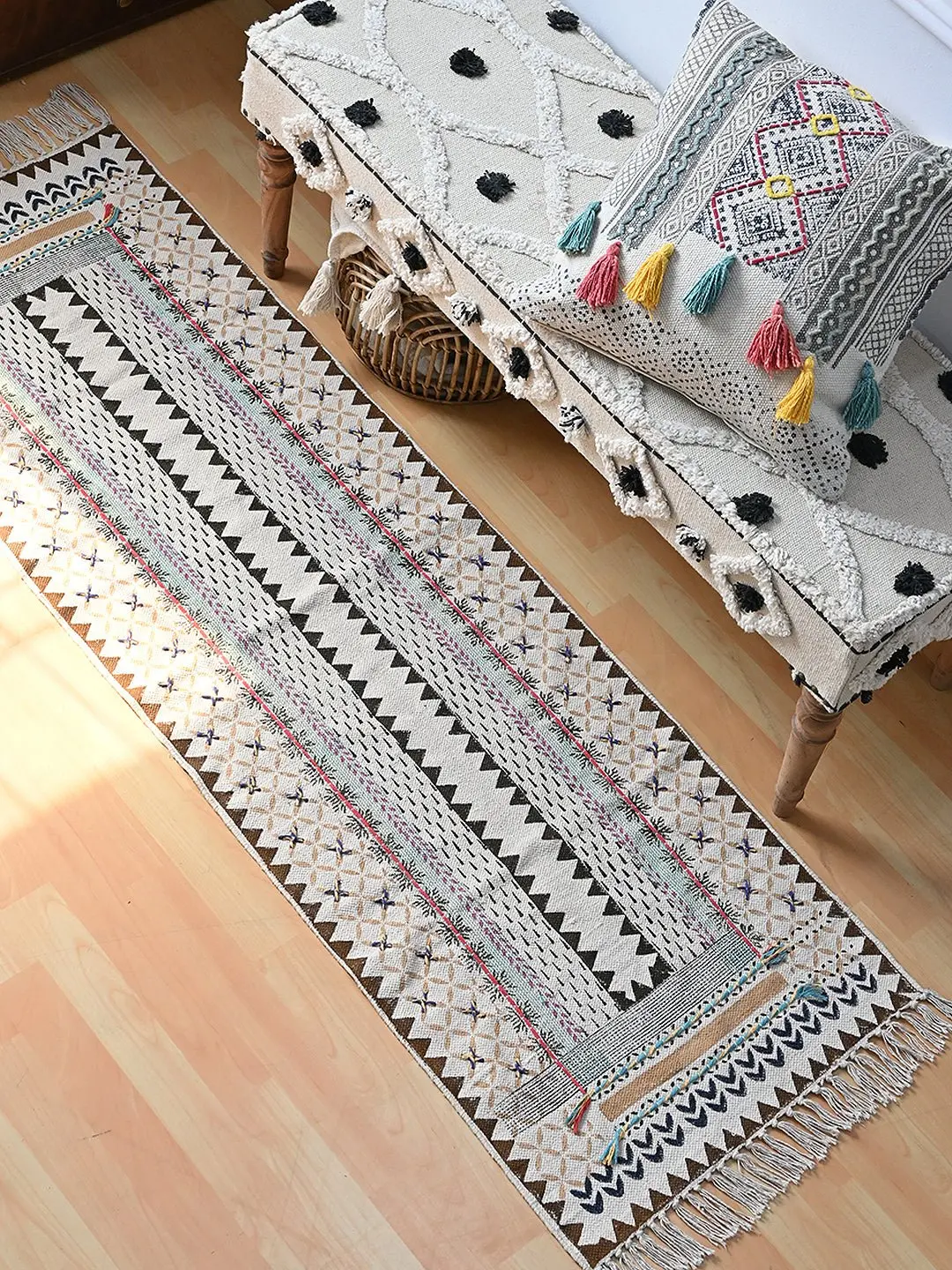 Asiatic - Block Printed Cotton Floor Rug Runner 1