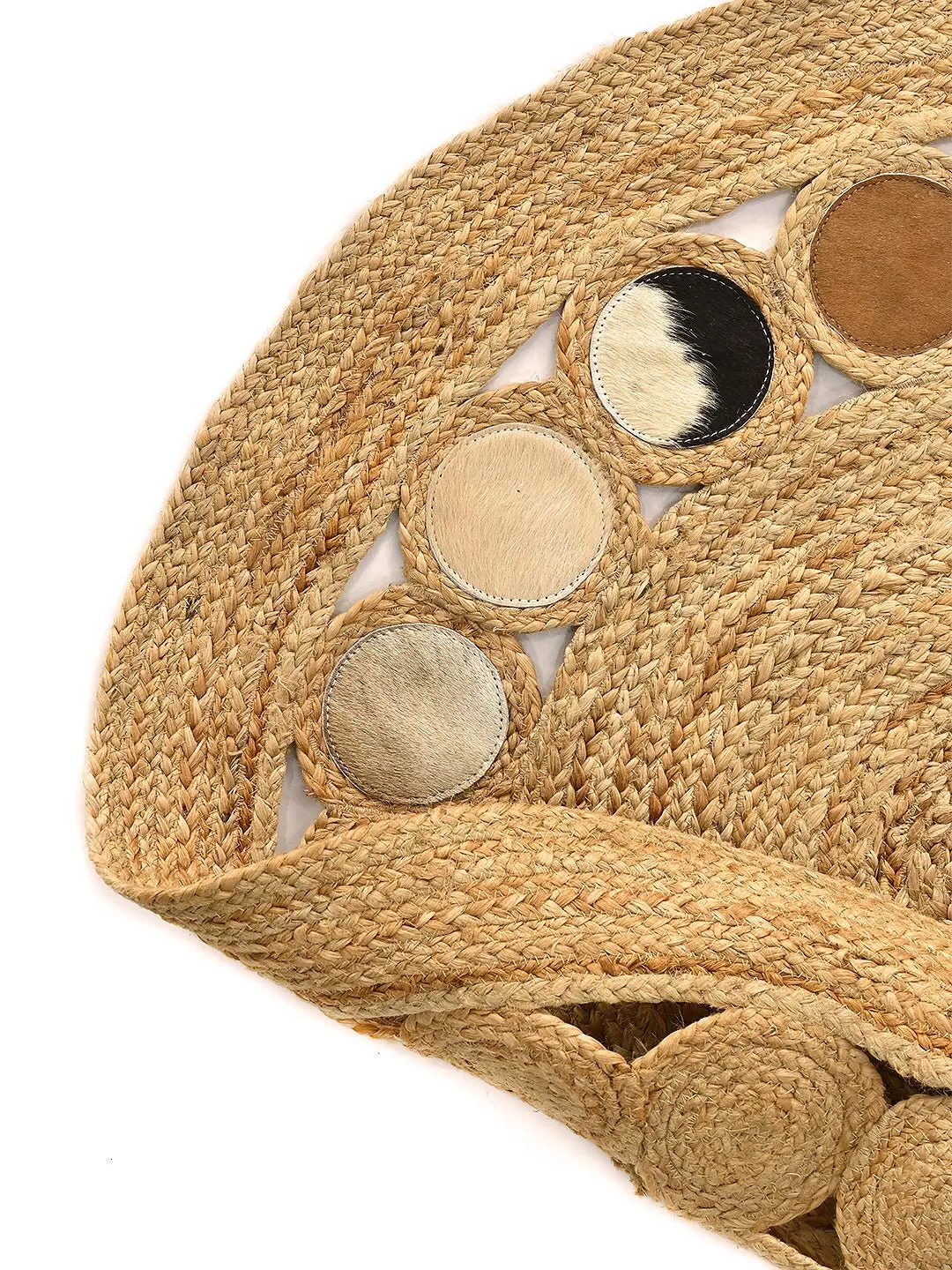 Conklin- Round Jute Beige Brown Rug 6