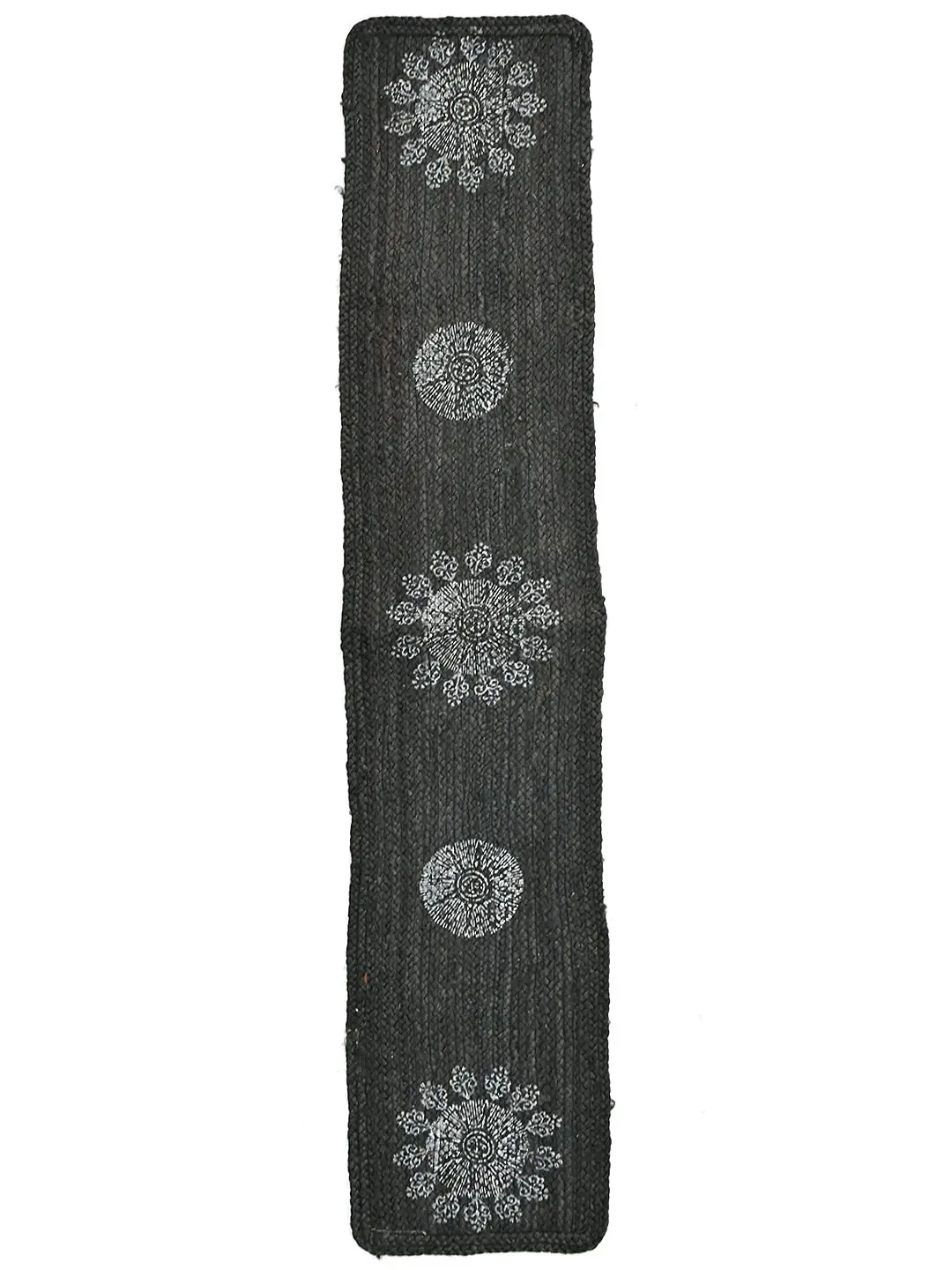 Isaac - Jute Braided Block Printed Floor Runner 3
