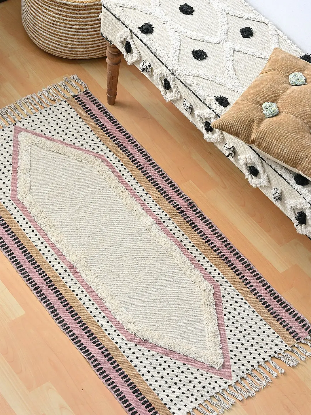 Juliette- Block Printed Floor Runner 1