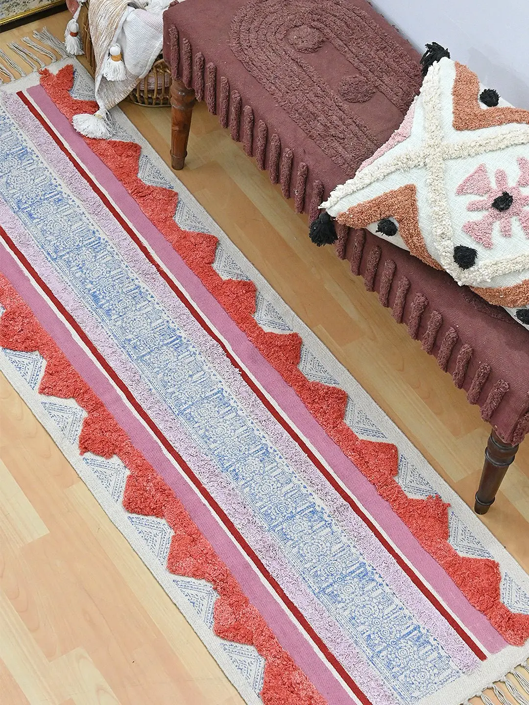 Juliette- Block Printed Floor Runner 1