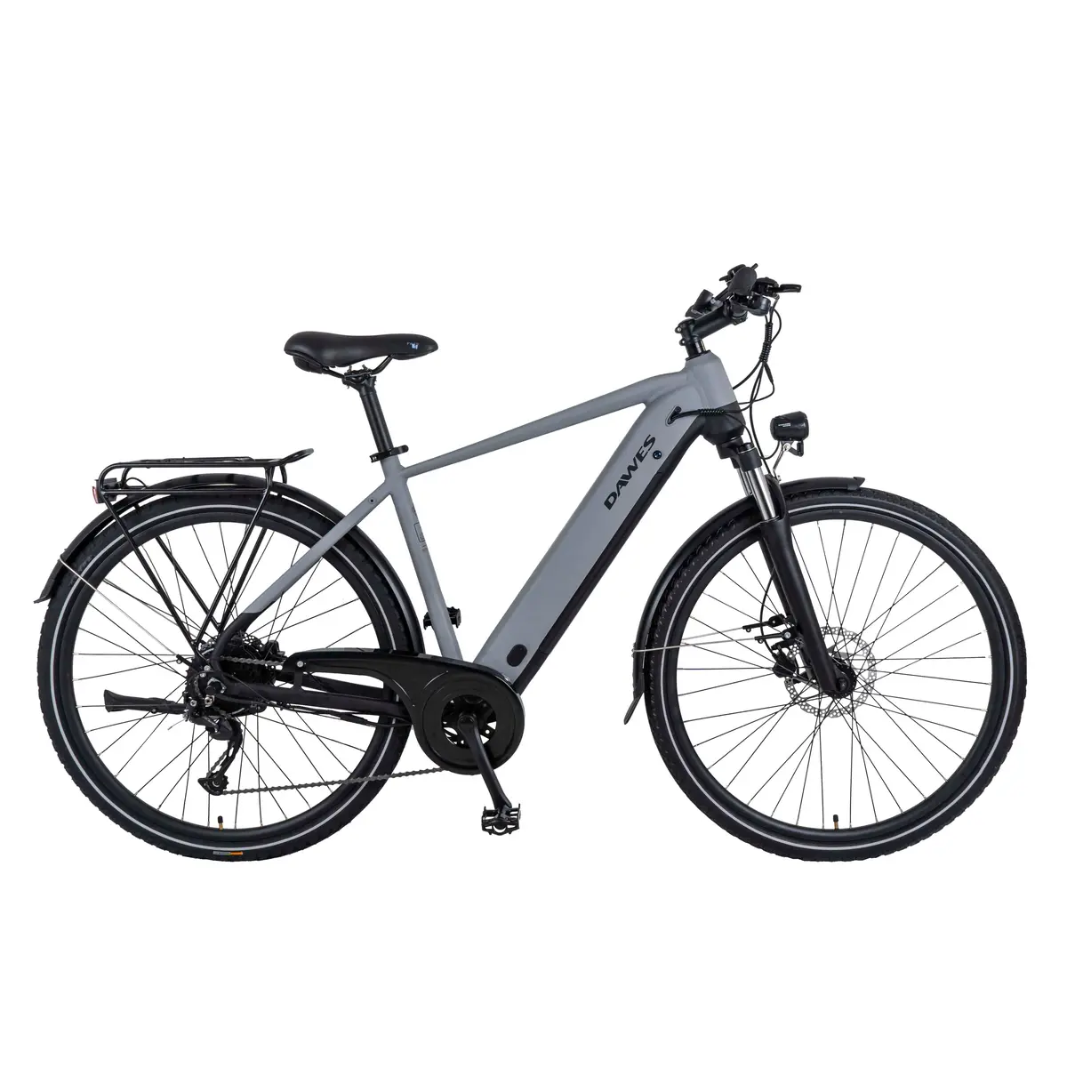 Dawes Spire Crossbar 2.0 Electric Hybrid Bike, Medium Light Grey/Black 1