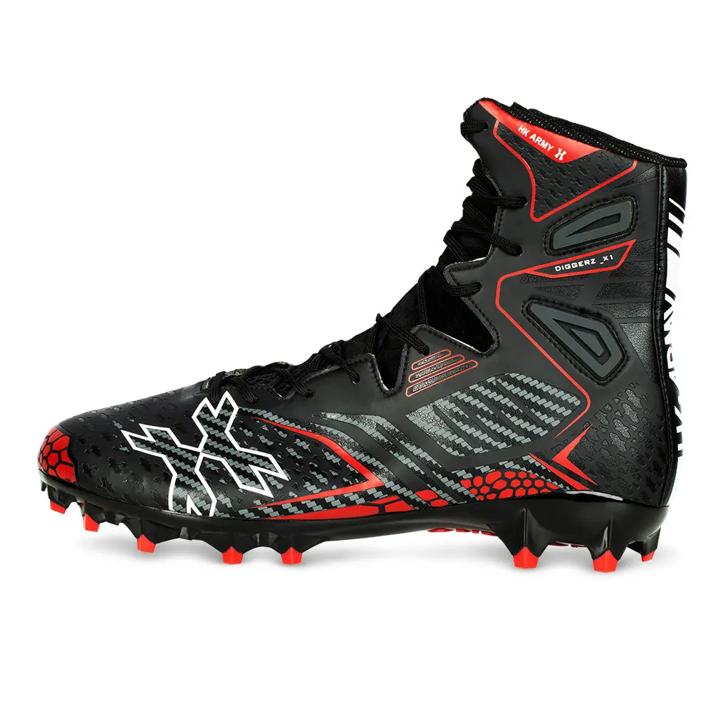 Diggerz_X 1.5 Hightop Cleats - Black/Red 1