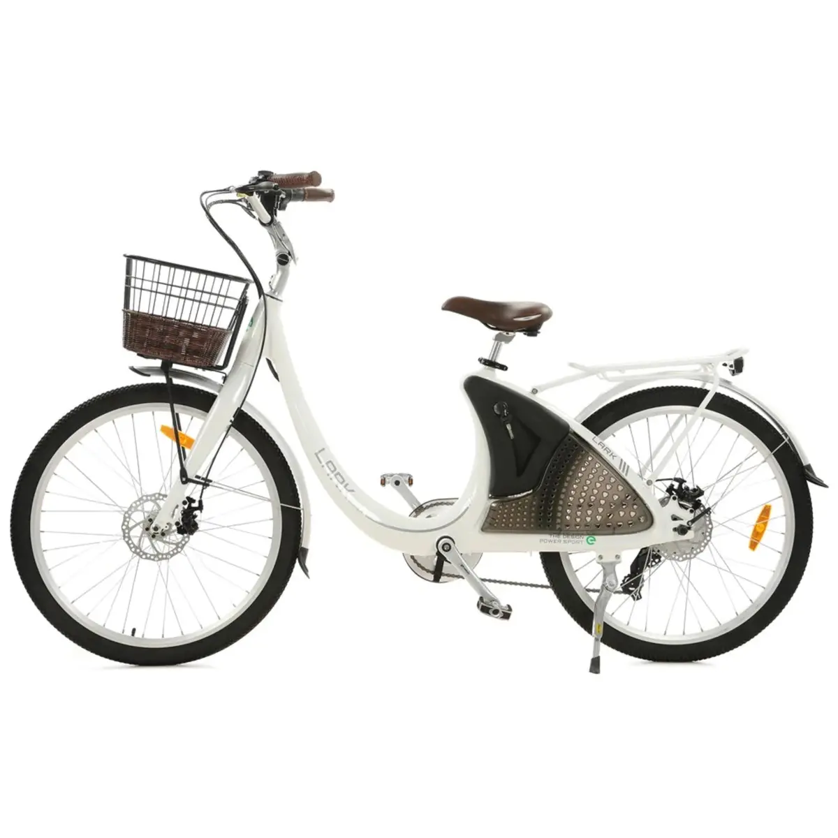 Ecotric 500W Lark Women's City Electric Bike - White 1