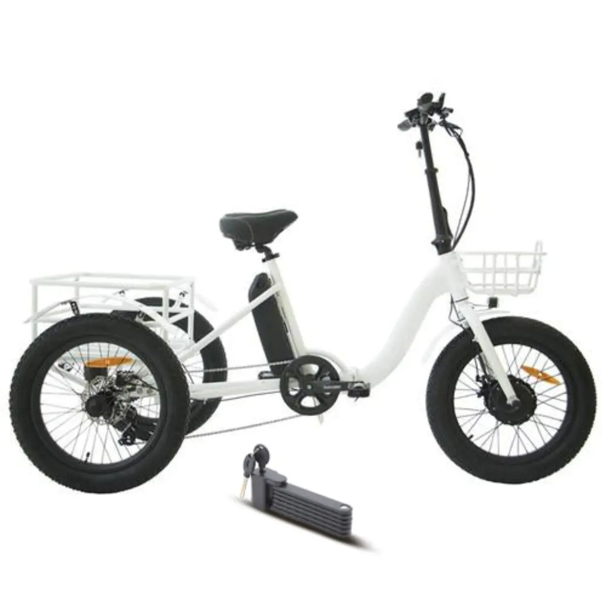 Eunorau 500W 20" Trike Fat Tire Folding Electric Tricycle 1