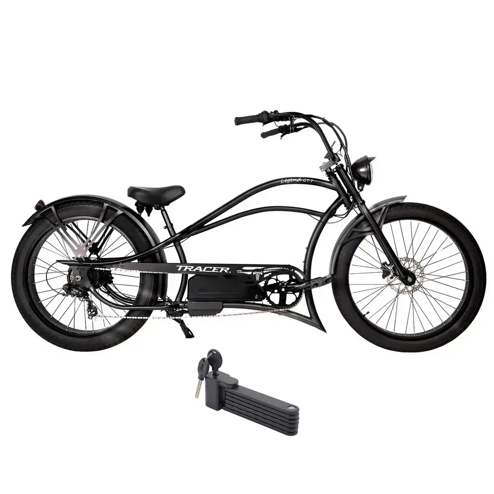 Tracer 1000W 48V Legend Gt7 Chopper Stretch Cruiser Fat Tire Electric Bike 1
