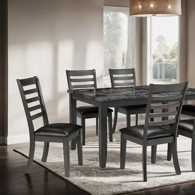 Adia 7 Pc Dinning Table Set Grey & Brown 1