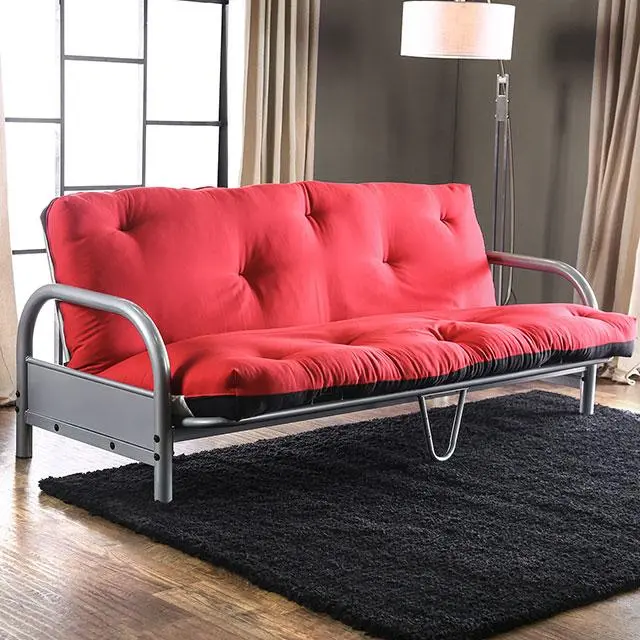 Aksel Black/Red Futon Mattress, Black, Red & Gray 1