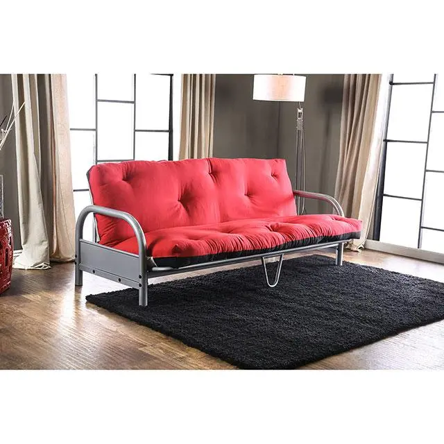 Aksel Black/Red Futon Mattress, Black, Red & Gray 2