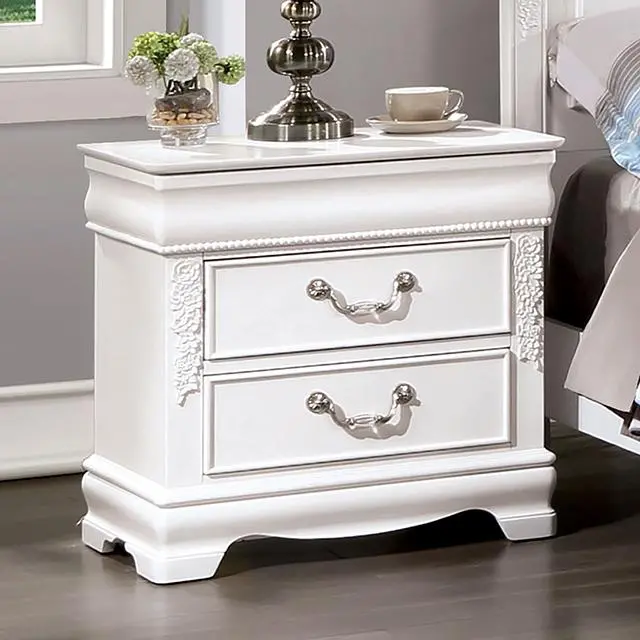 Alecia Night Stand W/ Usb, White 1
