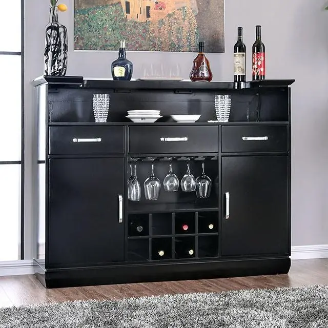 Alena Black Bar Table W/ Led Touch Light & Mirror 1