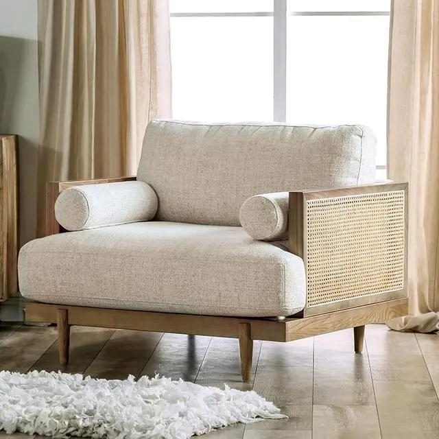 Alesund Chair, Beige/Light Oak Natural & Brown 1