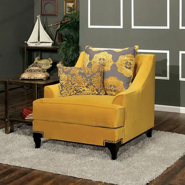 Wolver Gold/Gray Chair, Gold 1