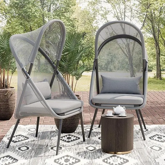 Alverta Foldable Chair Grey & Black (2/Ctn) 1