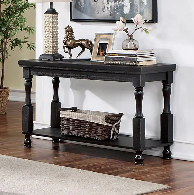 Calandra Sofa Table, Antique Black 1