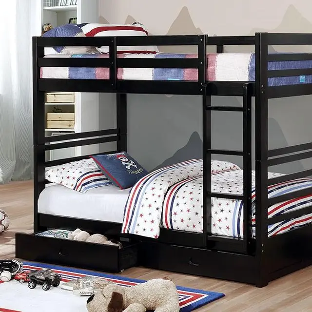 California Iv Black, Walnut, Gray, & White Twin/Twin Bunk Bed 1