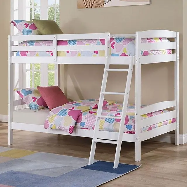 Candice Twin/Twin Bunk Bed White & Gray 1