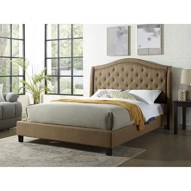Carly Cal.King, E.King, Full, & Queen Bed Grey & Brown 2