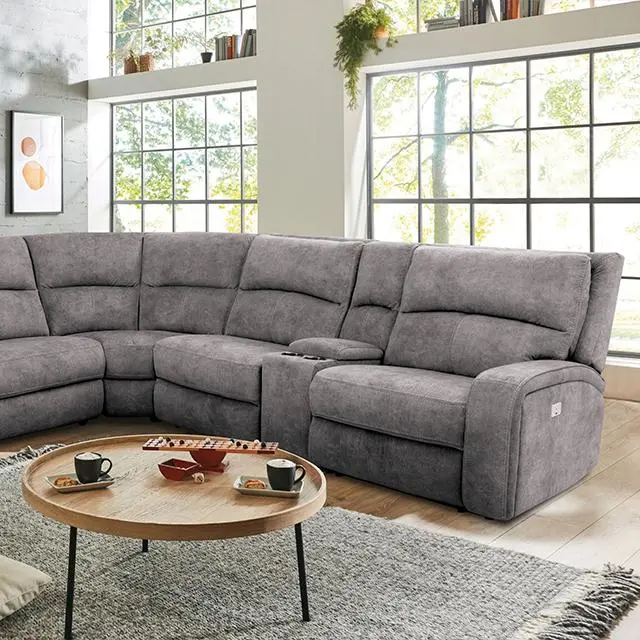 Apostolos Power Sectional, Light Gray 1