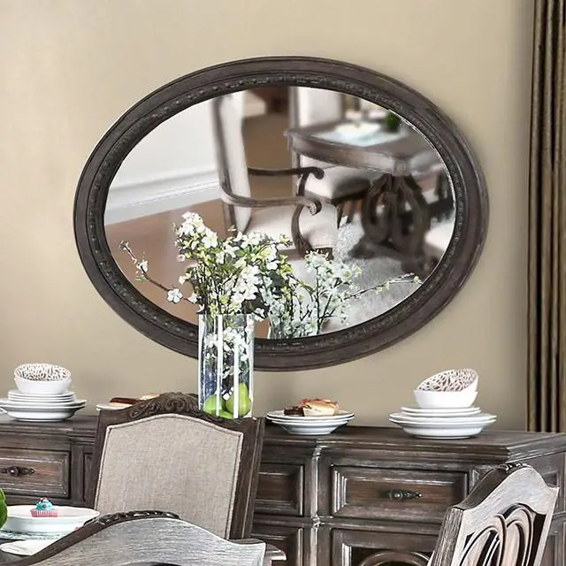 Arcadia Rustic Natural Tone Mirror, Oval 1