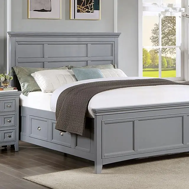 Castlile Queen Bed, Gray 1