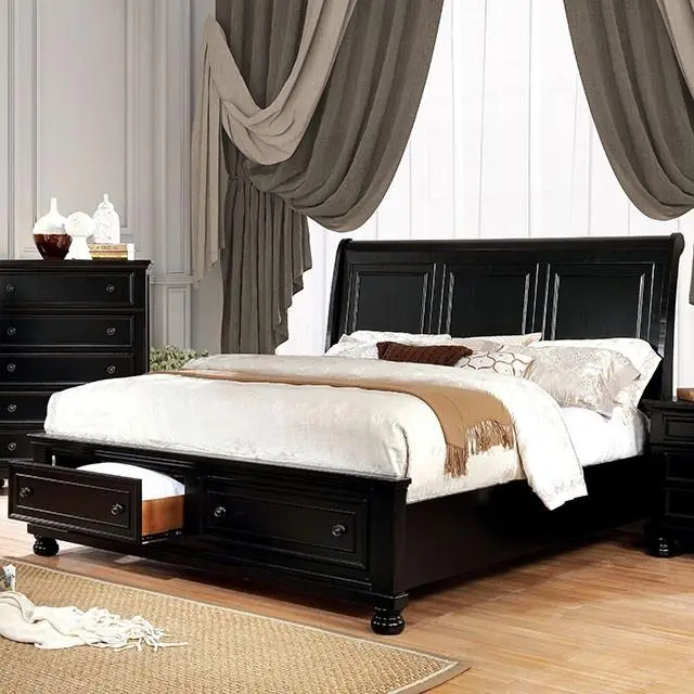 Castor Bed Black, Chrome, & White 1